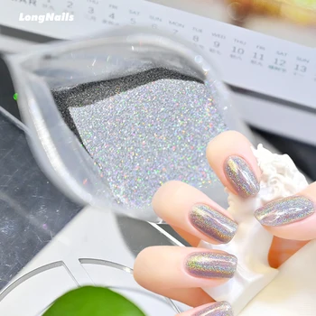 0,1 mm Laser Caleidoscop Nail Art Glitter Policrom Holografie Pulbere Scânteie, Twinkle Poliester Extrafin Cosmetice Unghii Praf 50g
