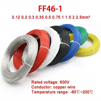  1/2/5M FF46-1 Multi-piloni Electric Wire Sârmă de Cupru 0.12 0.2 0.3 0.35 0.5 0.75 1 1.5 2 2.5 de Înaltă TEMPERATURĂ de 200° Electrician Auto Sârmă