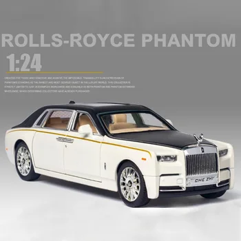  1/24 Rolls-Royce Phantom Aliaj Model de Masina de turnare Vehicule Metal Mașină de Jucărie Modele de Simulare de Sunet de Lumină de Colectare de Cadouri pentru Copii