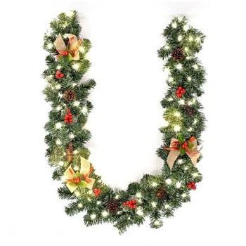  1.8/2.7 M Artificiale Șemineu Crăciun Ghirlanda Coroană De Flori Pin Ornament Auriu/Roz/Albastru/Rosu De Anul Nou Șemineu Navidad Decor