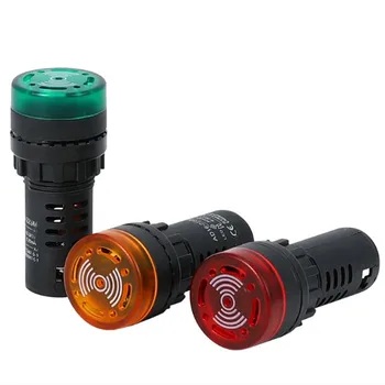  1 buc AD 16-22SM 12V, 24V, 110V 220V 380V 22mm Flash Semnal luminos LED Rosu Active Buzzer Beep Alarma Indicator Roșu Verde Galben Negru