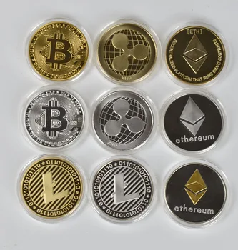  1 BUC Placat cu Aur de Colectie crypto monede Bitcoin BTC monedă Litecoin Unda Eth Shiba Cardano IOTA FIL doge wow cryptocurrency monede