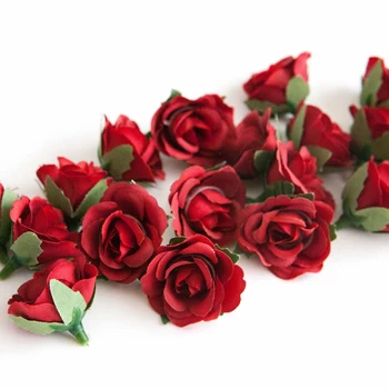  10/20/50Pcs Roșu Mini Trandafiri Artificiale Flori de Matase Cap Pentru Nunta Casa Gradina Accesorii de Mireasa Cununa de Flori Decor de Crăciun