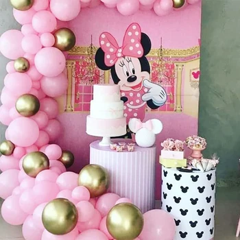  100buc Minnie Baloane de Partid Ziua de nastere Decor Balon Roz Ghirlanda Arc Kit Pentru Minnie Mouse zi de Naștere Consumabile Fetita Balon