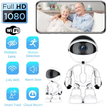  1080P Robot WIFI Camera Infraroșu Viziune de Noapte Wireless Monitor HD Acasă Smart Security Audio de Supraveghere 360° Rotație Recorder
