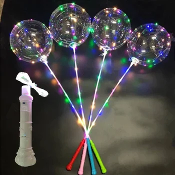  10set CONDUS Bobo Balon Cu Stick String 20 inch Transparent Baloane Tija Pentru Nunta de Crăciun, Ziua de naștere Stralucitoare Accesorii