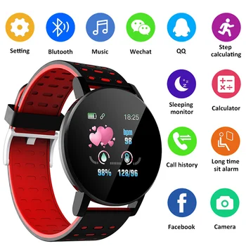  119S Ceas Inteligent Bărbați Femei Tensiunii Arteriale Sport Impermeabil Smartwatch Rotund Ceas Inteligent Tracker de Fitness Pentru Android IOS Brățară