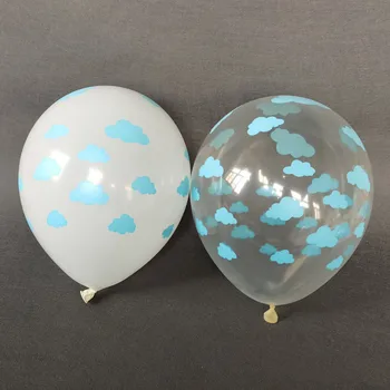  12 inch 2.8 g Transparent Nor Balon Albastru Nor Alb Balon Partidul Decor Nor Latex, Baloane Imprimate