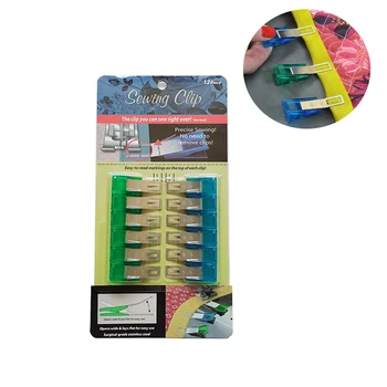  12PCS Cusut Clipuri Cu Scara din Plastic Cleme Quilting Crafting Croșetat de Tricotat Siguranță Clipuri Două Culori Obligatoriu Clipuri de Hârtie