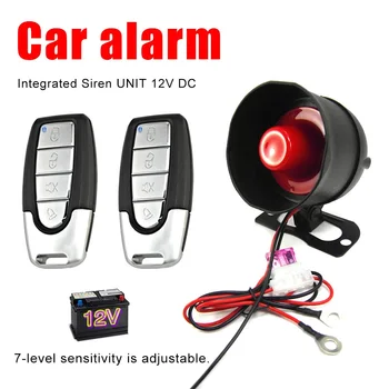  12V Sistem de Securitate Auto Corn Sirena Alarma cu 2 telecomenzi Anti-Furt-Un Fel Automotive Sistem de Alarmă Antiefracție