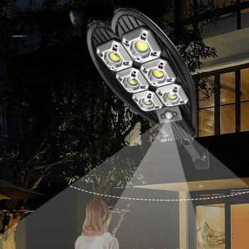  160COB Solar LED Street Light rezistent la apa Control de la Distanță Inteligent PIR Senzor de Mișcare Lampa 1500W în aer liber, Grădină Securitate Lumina de Perete