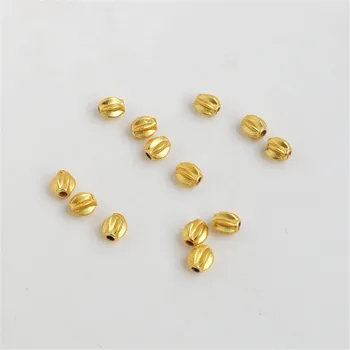  18K Aur Placate cu Felinar margele de 4mm prin gaura margele brățară colier bijuterii DIY margele lucrate manual, accesorii margele vrac