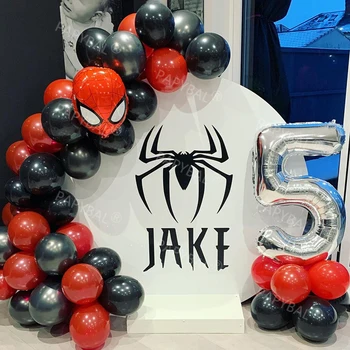  1set Spiderman, Baloane Set 32inch Numărul Balon de Folie super-Erou Roșu Negru din Latex Ballon Petrecere de Aniversare pentru Copii Fundal de Decor