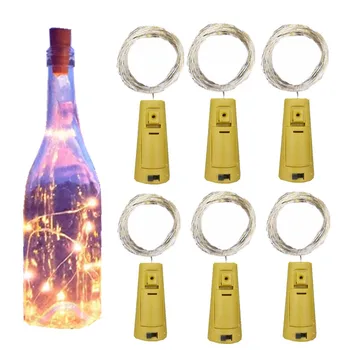  2 buc Sticla de Vin Lumini cu Pluta LED Șir de Lumini Alimentat de la Baterie Lumini de Basm Ghirlanda de Craciun Petrecere de Nunta Bar Decor