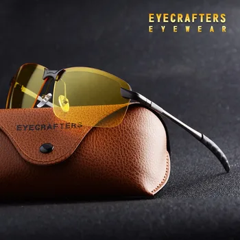  2020 Galben Obiectiv Viziune de Noapte Anti-orbire Ochelari de Bloc Driver ochelari de Soare Ochelari de Eyecrafters Mens fără ramă Polarizat ochelari de Soare