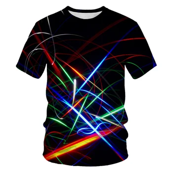  2022 Noi Bărbați Vortex T-shirt Casual Harajuku 3D Imprimate Tricou T-shirt de Vară pentru Bărbați și Femei pe Maneci Scurte T-shirt