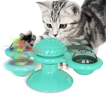  2022NEW Cat Moară de vânt Jucărie Amuzant Masaj Rotativ Jucării Pisica Cu Catnip LED Mingea de Curățare Dinți, Produse pentru animale de Companie pentru Dropshipping