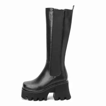  2023 Nou Cizme pentru Femei de Moda Confortabil Fund Gros Platformei Fermoar Toamna Iarna Cizme de Înaltă Calitate Pătrat Pantofi cu Toc pentru Femei, Plus 42