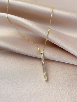  2023new oțel titan culoare rapid lanț shell lung pandantiv colier pentru femei de moda de lux fata clavicula lanț de bijuterii