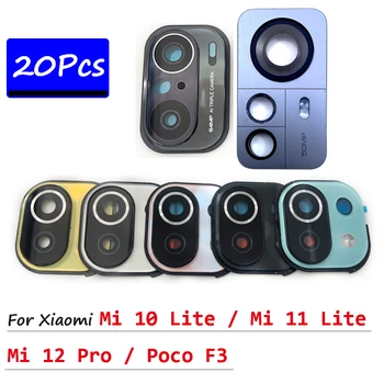  20buc，100% Original Pentru Xiaomi Mi 11 10 Lite Poco F3 Km 12 Pro Înlocuire Spate aparat de Fotografiat Lentilă de Sticlă Acoperă Cu Cadru Titular Parte