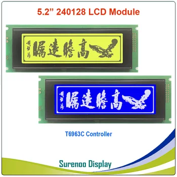  24064 240*64 Grafic LCD cu Matrice de Afișare Modul Ecran build-in T6963C Controller Galben Verde Albastru cu Iluminare din spate