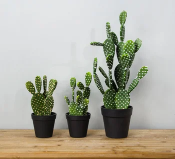  32cm/40cm Cactus Artificial Suculente Fals din Plastic Opuntia Faux Verde Plante de Deșert Mare Aranjament de Flori Home Deco Gradina