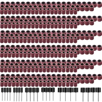  384 Piese de Slefuit Set, Inclusiv 360 De Bucăți de Unghii de Șlefuit cu Bandă Mâneci și 24 de Piese Tambur Mandrine pentru Instrument Rotativ