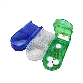  3pcs Set Forma de Dreptunghi Tablete/Pastile/Vitamine/Capsulă Cutter Splitter cu Lama din Oțel Inoxidabil