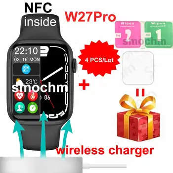  4 Buc / Lot Smochm W27Pro W27Max Versiune Globală 45MM NFC Smart Watch Personalizate Fete Impermeabil Bluetooth-Compatibil Asteptare