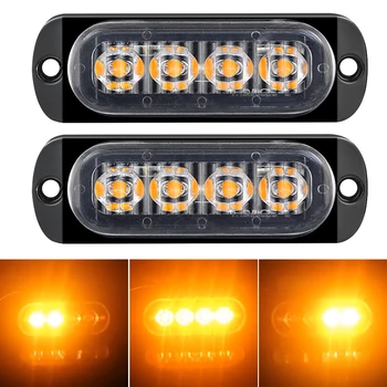  4 LED-uri Auto Camion Remorcă Semnal Intermitent Avertizează Lumina 12V rază de lumină Lampă cu Lumină Laterală Grill Observa Strobe de Urgență Lampă de semnalizare