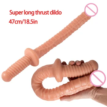  47CM/18,5 la Soft Super Mult Portabile Realist Vibrator Flexibil Penis Mare Vibratoare Penis de sex Feminin Masturbari Propulsorului Adult Jucarii Sexuale
