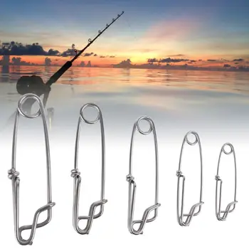  5 buc/Pachet Lung șir Cleme din Oțel Inoxidabil Snap Pivotante Lanseta Ramură Cuier de Pescuit Ton Conectori