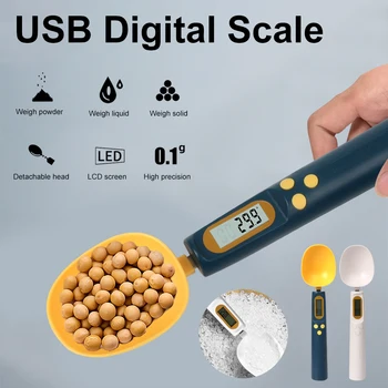  500g Digital Portabil Lingura de Măsurare 0,1 g Electronic de Mare Precizie Cântar de Bucătărie USB Reîncărcabilă Alimente Lingura Scară de Bucatarie