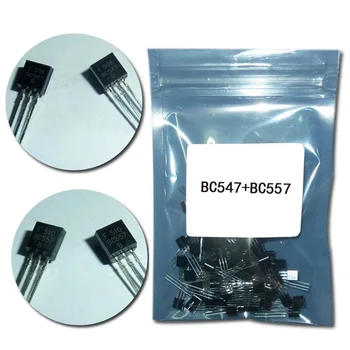  (50Pcs/lot)BC547+BC557 Fiecare 25Pcs BC547B BC557B NPN PNP Tranzistor PENTRU a-92 Putere Triodă Tranzistor Sac kit