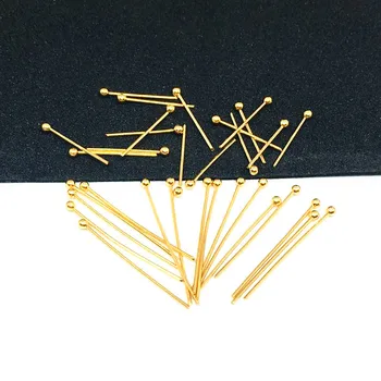  50pcs/lot Oțel Inoxidabil 0.6 mm Culoare de Aur 18 20 25 30 35 mm Lungime de 2mm cu Balonul Rotund Headpin pentru DIY Cercei Bijuterii a Face Meserii