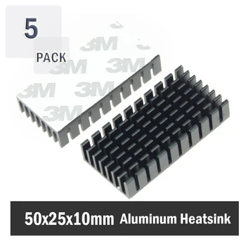  5Pcs Gdstime 50mm 5CM 50*25*10mm Aluminiu Heatinks Cip IC LED-uri Cu Banda de conducție Termică