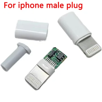  5sets USB Pentru iphone plug de sex masculin cu cip conectorul de pe placa de sudare 2.6/3.0 mm Date OTG interfață linie de DIY cablu de date adaptor de piese