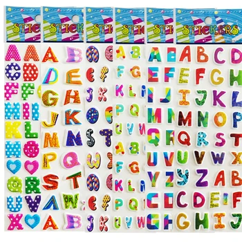  6Sheets Copii Autocolant 3D Puffy Vrac Desene animate Literele Alfabetului englez Cunoaștere Autocolante DIY Cutie Notebook-uri de Artizanat Arta de a Face Jucării