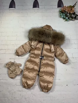  70cm-150cm blană de Raton în aer liber de iarnă 2022 jos jacheta copilul jos haina general copii snowsuit fata îmbrăcăminte costum salopetă