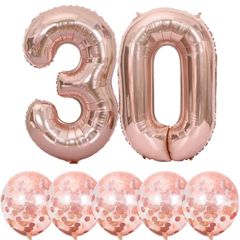  A crescut de aur balon 18 30 40 50 60 70-a aniversare decor petrecere de 40 inch cu numărul 12 inch balon transparent set