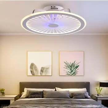  Acrilice inteligent ventilator de tavan lampa design modern led-uri creative lampa de dormitor, de studiu restaurant trei culoare de control de la distanță de tavan
