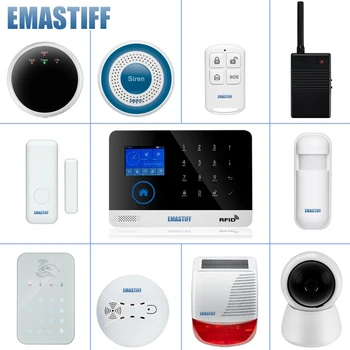  alarma wireless accesoriu sticla/usi/pir/sirena/fum/gaz/apă/parola tastatura senzor pentru securitate acasă wifi SMS GSM sistem de alarma