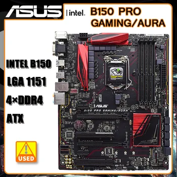  Asus B150 PRO GAMING/AURA LGA 1151Motherboard DDR4 pentru Core i3-7320 i5-6600T procesoare M. 2 USB3.1 SATA3 Intel B150, ATX Placa-mama