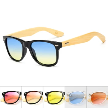  Bambus Lemn Pătrat ochelari de Soare Brand Design Bărbați Femei Acoperire Oglinda Ochelari de Soare Retro Ochelari de soare UV400 Nuante Gafas De Sol