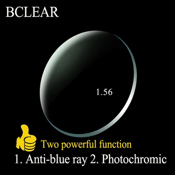  BCLEAR 1.56 Index Asferice Anti-blue Ray Lentile de Tranziții Lentile Fotocromice Singur Obiectiv Viziune Vara Cameleon Gri Miopie