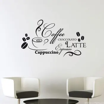  Bucătăria Vinil Decal Citate Cioccolto Latte Cafea Cacppuccino În Moda italiană Sufragerie Decor Impermeabil picturi Murale CK18