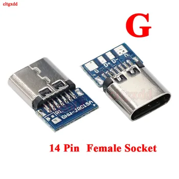  cltgxdd 20-100buc Micro USB 3.1 Tip C Conector cu 14 Pini de sex Feminin Soclu priză Prin Găuri PCB 180 Vertical Scut USB-C