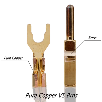  CMC Y Spade Plug Cupru Pur Placat cu Aur, Placat cu Rodiu, Fișe Banană Furculita Spade Conector Pentru cablu Difuzor