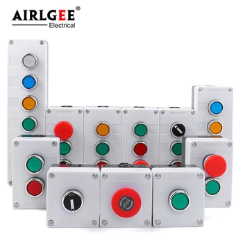  Comutator buton cutie de control buton de oprire de urgență care indică plastic cutie electrică de primăvară mână de auto-pornire rezistent la apa