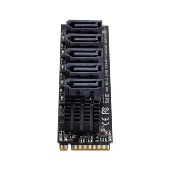  Convertor unitati solid state Hard Disk NVME M-Cheia PCI Express SATA 3.0 Card de Extensie JMB585 2280 6Gbps 5 Porturi Adaptor